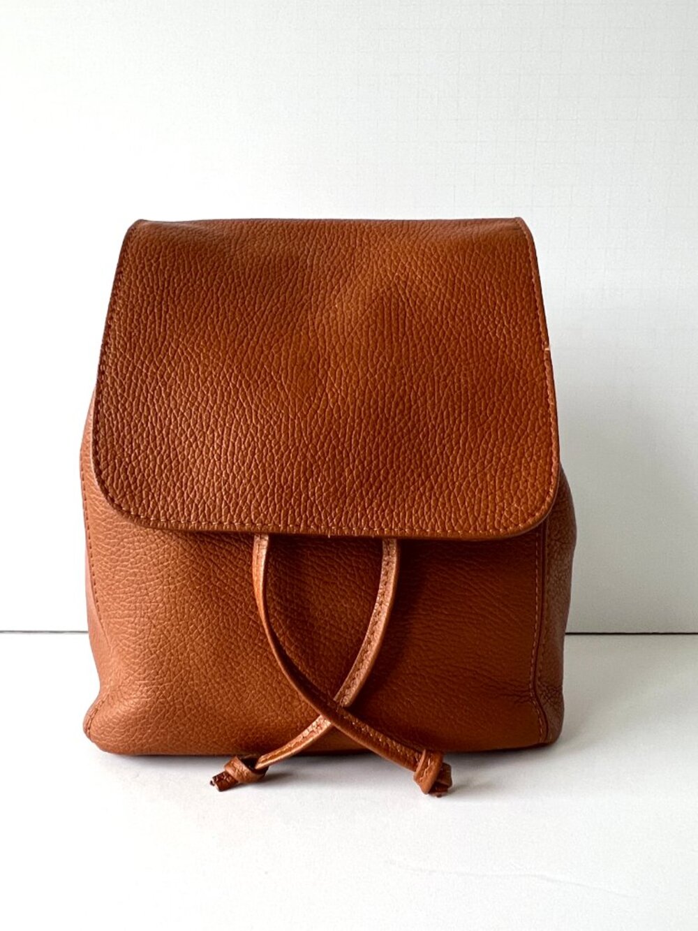 Italian Brown Leather Cross Body or Backpack Style Bag with Top Handle!
